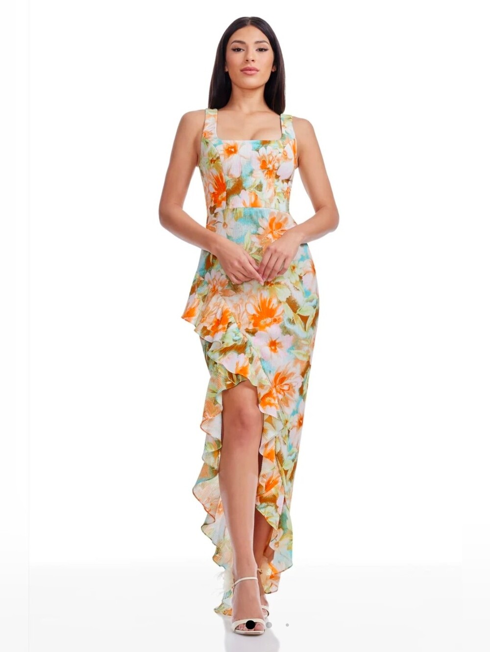 Dress The Population Charlene Ruffle Gown Size XL NWT Romantic Wedding Guest